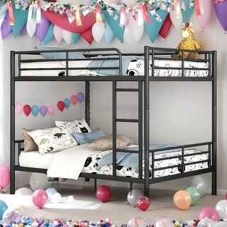 2 In 1 Modern Full Over Full Metal Bunk Bed With Sturdy Frame,Save Space or Split Into 2 Beds