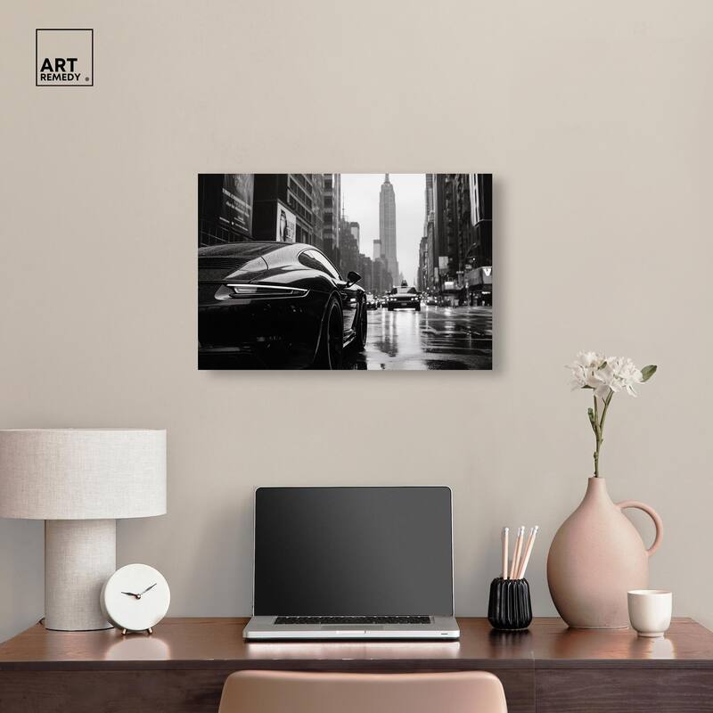 Rainy Day New York Canvas by Art Remedy, Gallery Wrapped