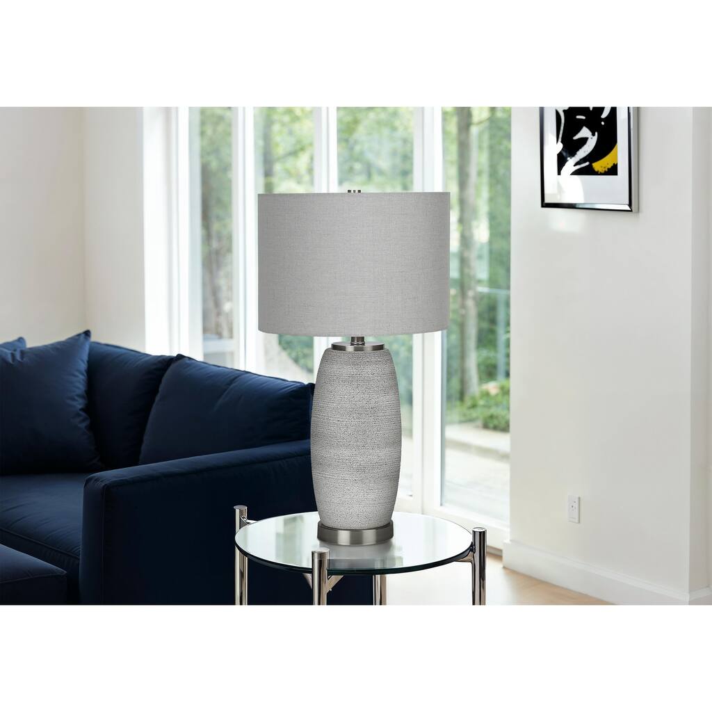 Lighting, 25"h, Table Lamp, Grey Ceramic, Grey Shade, Modern