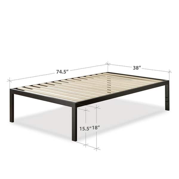 Priage by ZINUS 18-inch High Black Metal Platform Bed Frame - Bed Bath ...