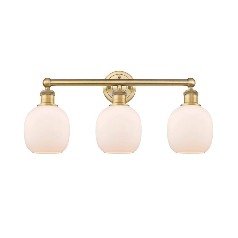 Innovations Lighting 616-3W-12-24 Belfast Vanity Belfast 3 Light 24" - Brushed Brass / Matte White