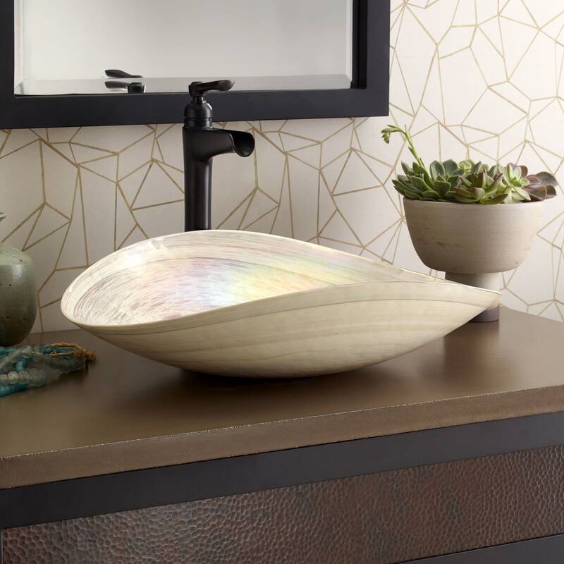 Native Trails Murano 20" Oval Glass Vessel Bathroom Sink