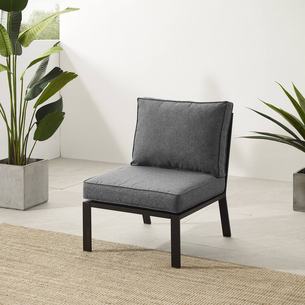 Crosley Clark Outdoor Metal Sectional Center Chair