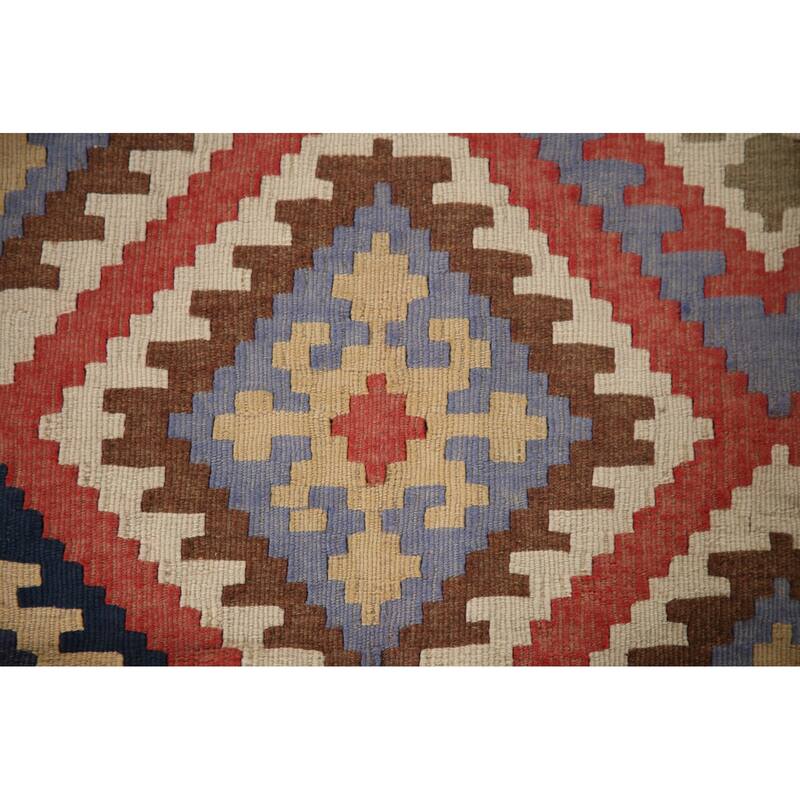 Vegetable Dye Kilim Qashqai Persian Vintage Rug Multi Wool Carpet - 4'6"x 9'4"