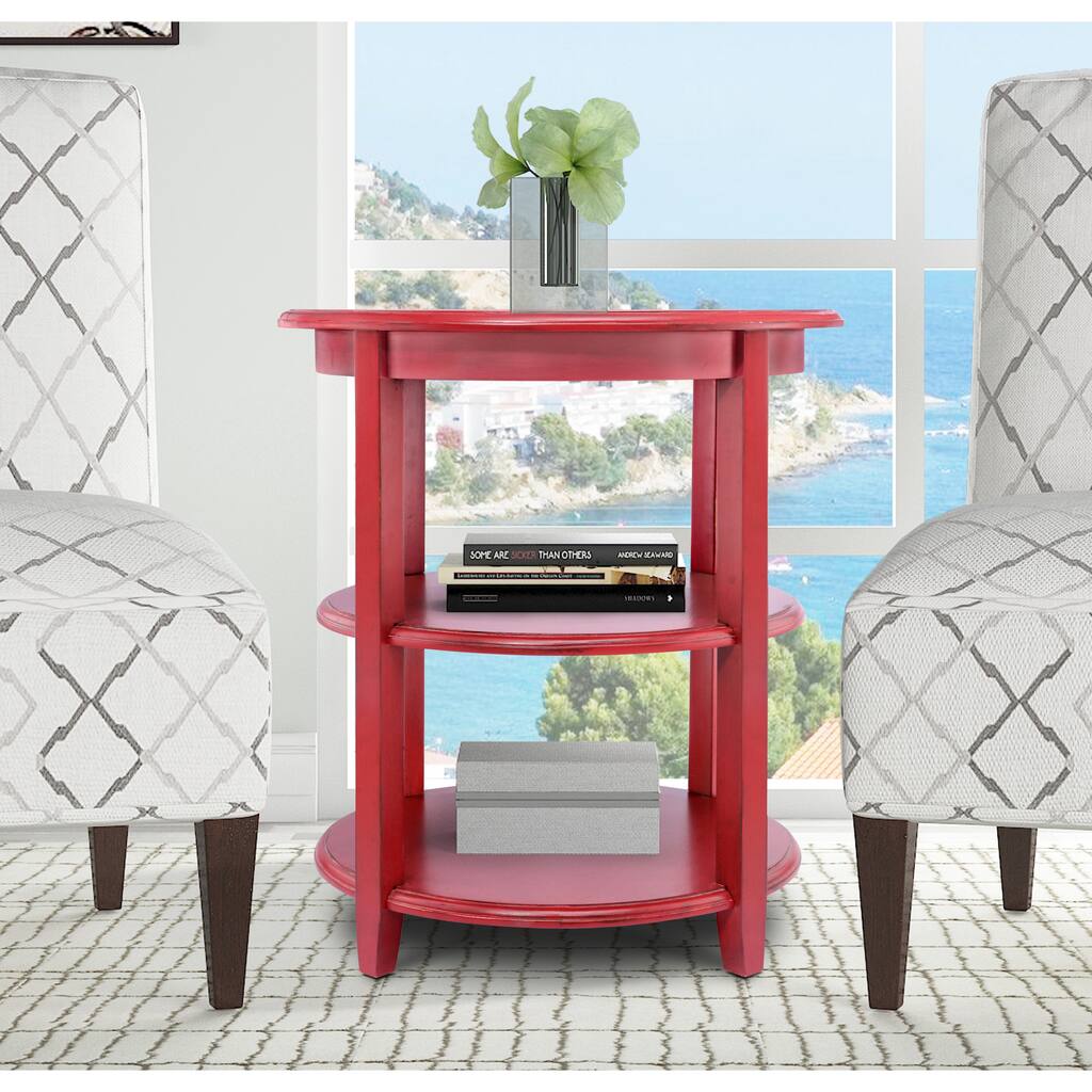 Coleford 3 Tier Mahogany Wood Round Side Table