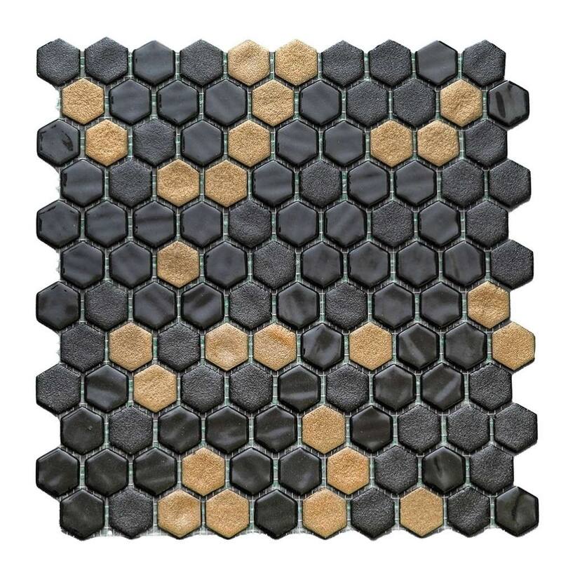 The Tile Life Eterna Hex 1x1 Glass Mosaic Floor & Backsplash Wall Tile