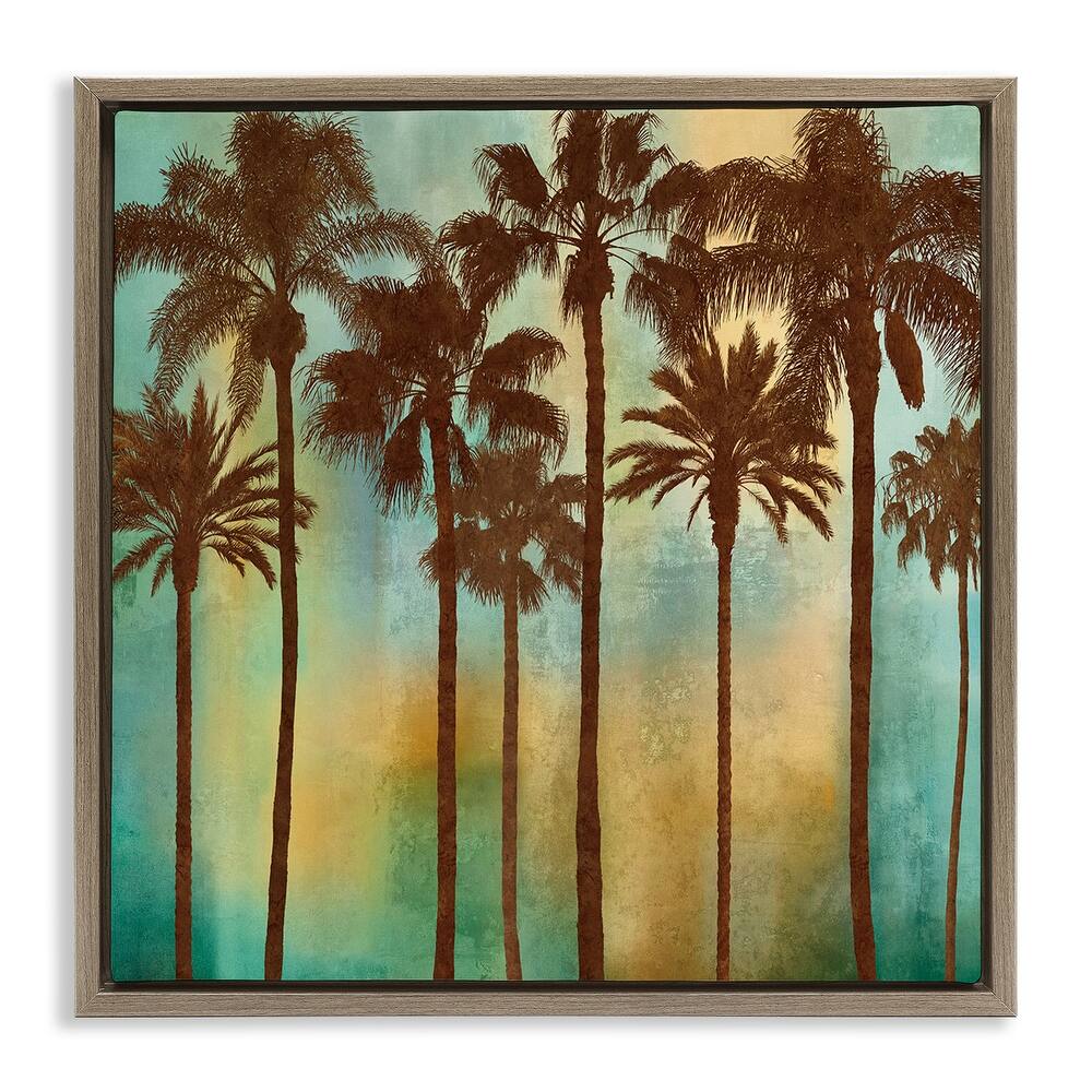 Stupell Looming Palms on Gradient Framed Floater Canvas Wall Art Design By John Seba