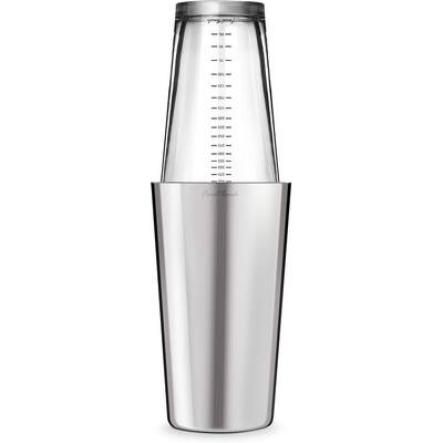 Final Touch Boston Shaker with Silicone Seal and Measurements - Glass - 15 oz - shaker - 27 oz