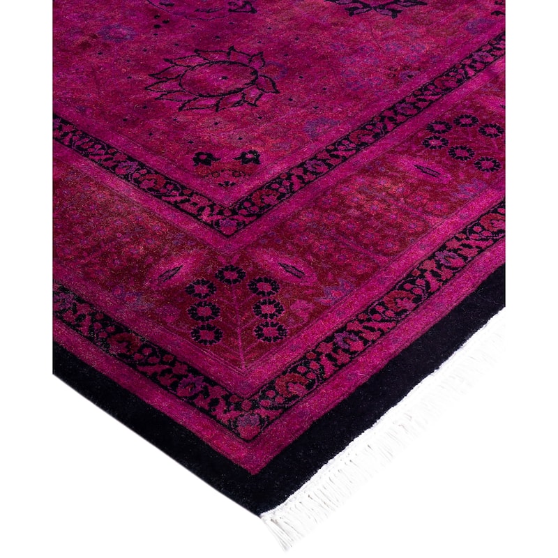 Overdyed One-of-a-Kind Hand-Knotted Area Rug - Purple - 6' 3" x 13' 2"