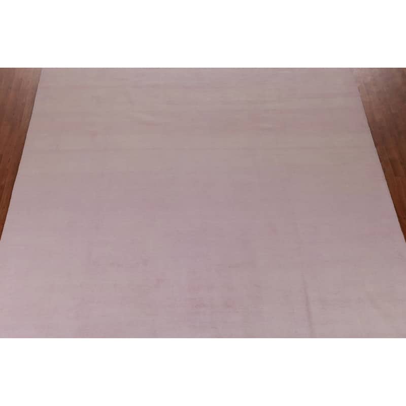 Hand Knotted Oriental 100% Wool Carpet Modern Solid Purples Gabbeh Area Rug - 14' 0'' X 10' 2''