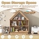 preview thumbnail 8 of 18, Costway Wooden Kids Dollhouse Bookshelf with Open Shelves - See Details