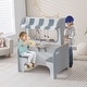 preview thumbnail 2 of 11, Costway 2 in 1 Kids Play Kitchen& Restaurant Double Sided Wooden - See Details