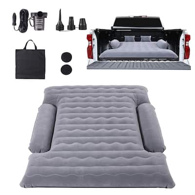 Truck Bed Air Mattress, for 6-6.5 ft Full Size Truck Beds, Inflatable Air Mattress Camping Bed with 12V Air Pump 2 Pillows