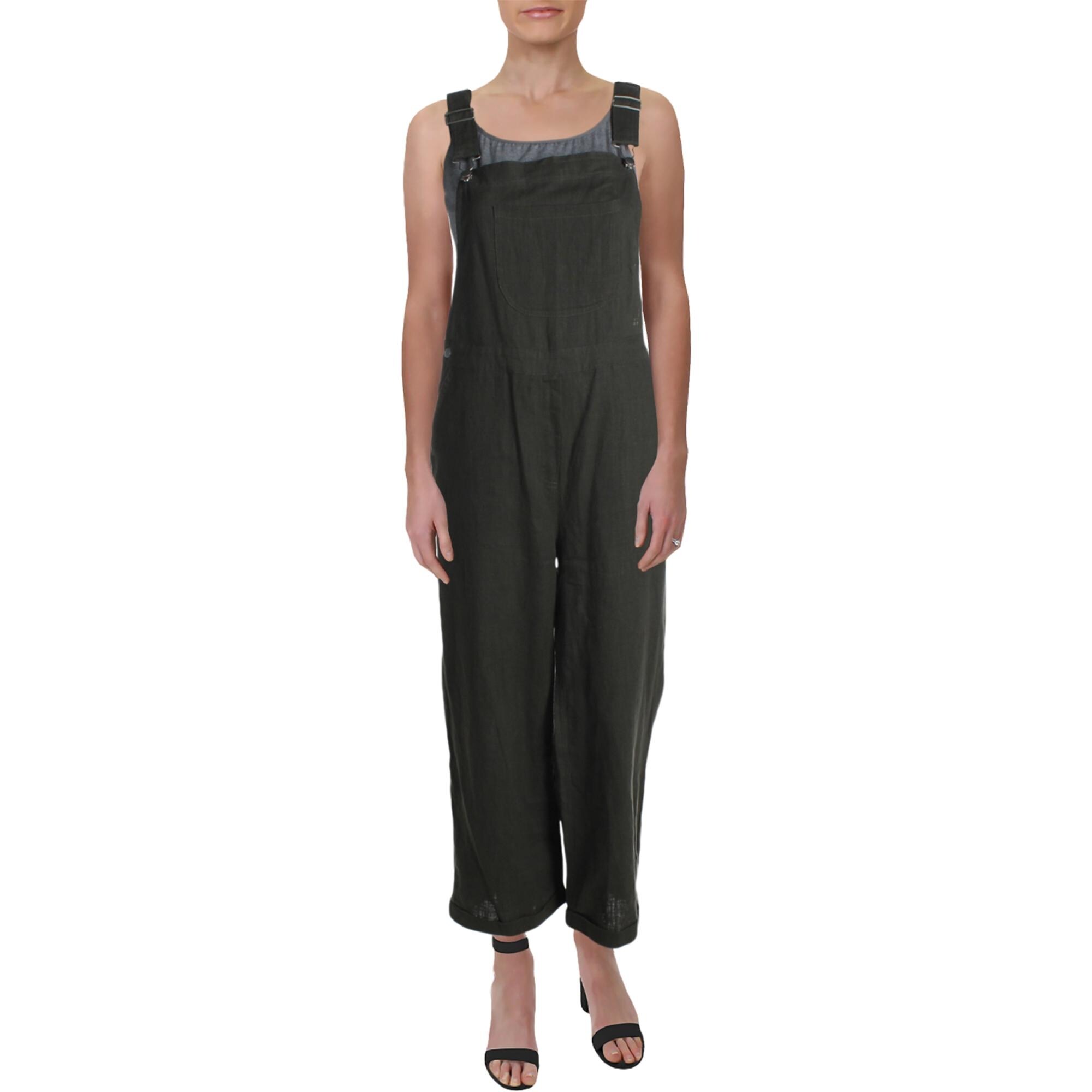 wide leg linen overalls