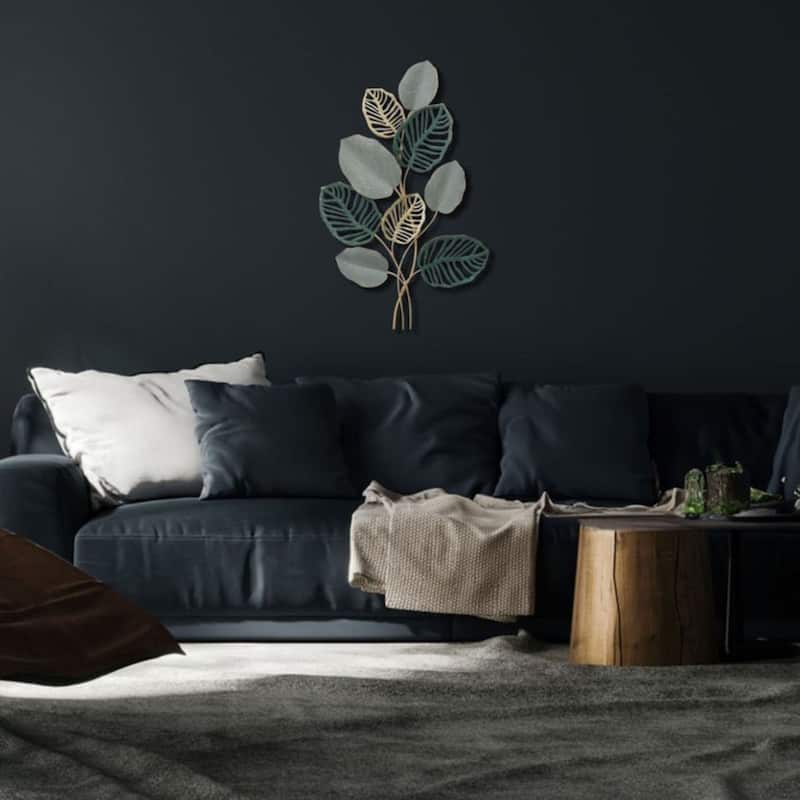 Aria Home Vertical Multicolored Leaf Wall Art Nature Metal Sculpture