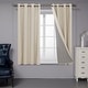 preview thumbnail 41 of 95, Deconovo Faux Linen Total Blackout with Coating Curtains (2 Panel) 52W x 54L - Flaxen