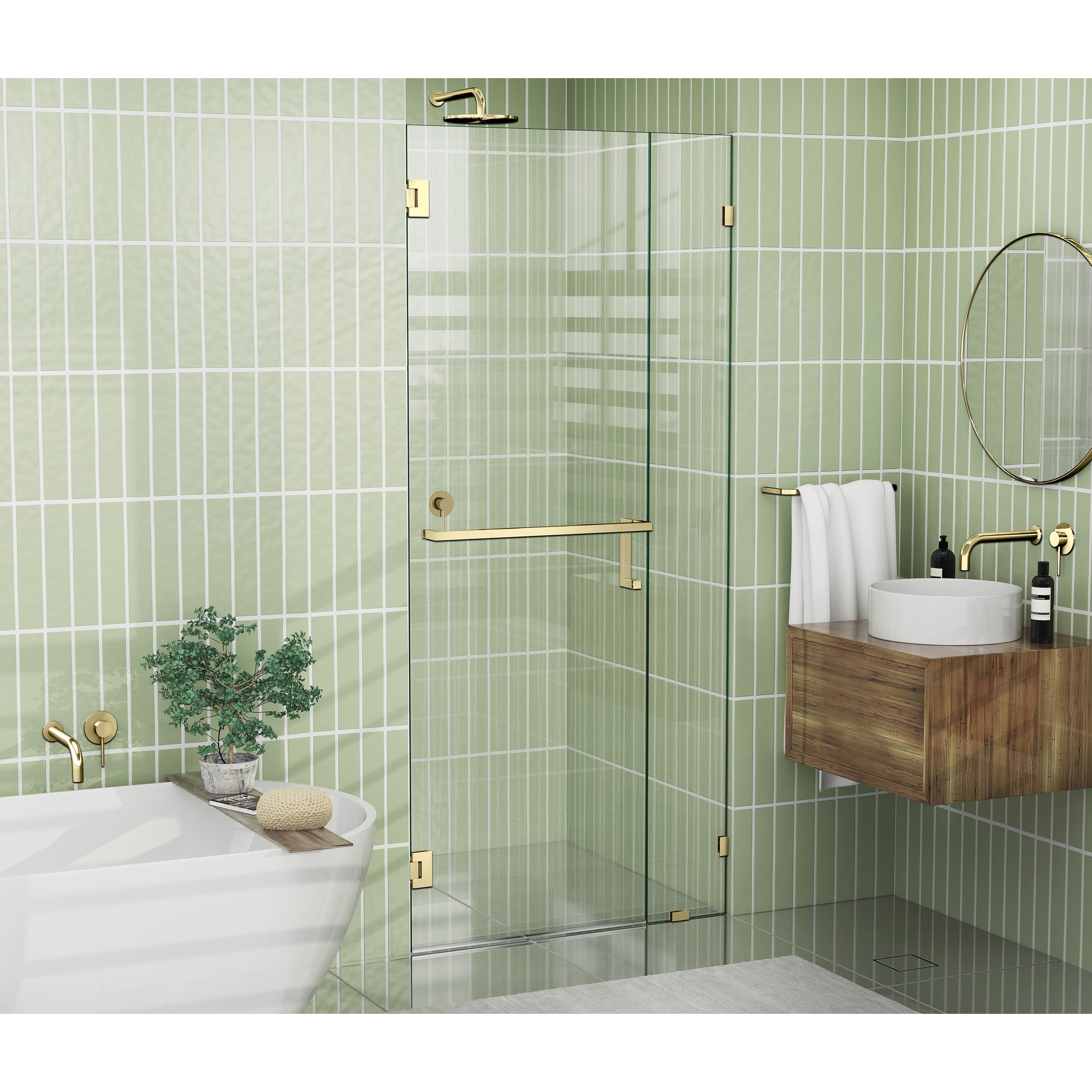 Glass Warehouse 78 x 41 Frameless Towel Bar Shower Door Wall Hinge Bed Bath Beyond 32845334