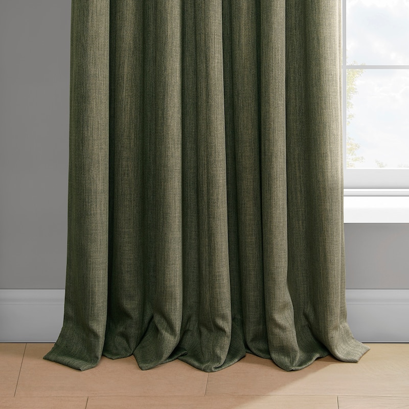 Exclusive Fabrics Faux Linen Room Darkening Curtain (1 Panel)