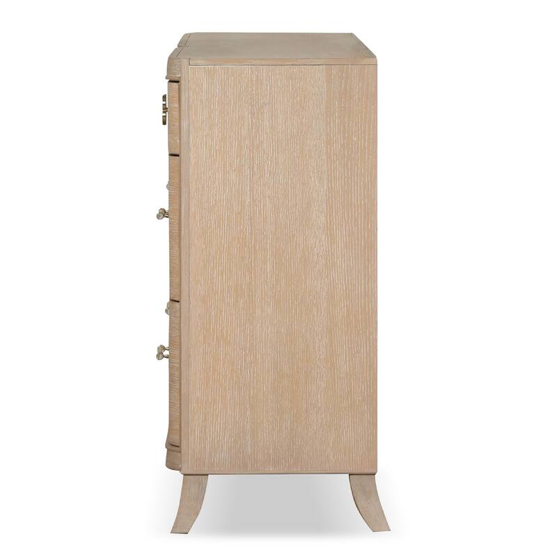 Furniture of America Kian Modern 3-Piece Natural Oak Solid Wood Dresser and 2 Nightstand Bedroom Set