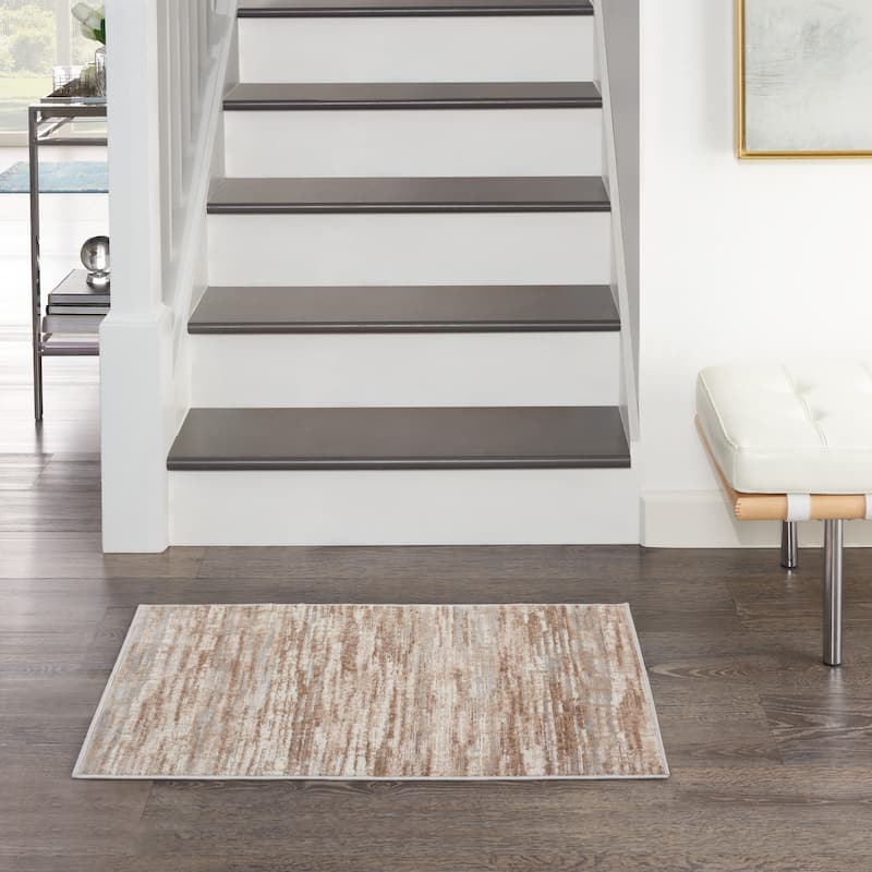 Nourison Elation Modern Abstract Stripe Area Rug - 2' x 3' - Ivory/Grey - Rectangle