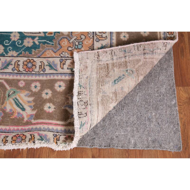 Traditional Tabriz Persian Vintage Rug Handmade Bedroom Wool Carpet - 9'7" x 12'3"