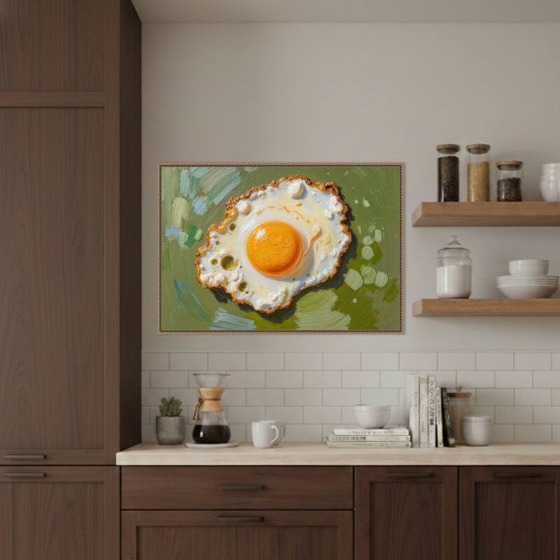 Scrambled Eggs by Sunny Kitchen Morning Mood Framed Canvas Wall Art Print