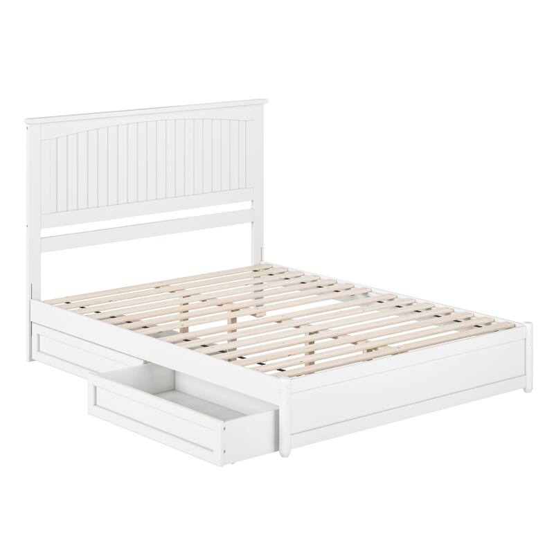 Malta Platform Bed with Panel Footboard and Storage Drawers