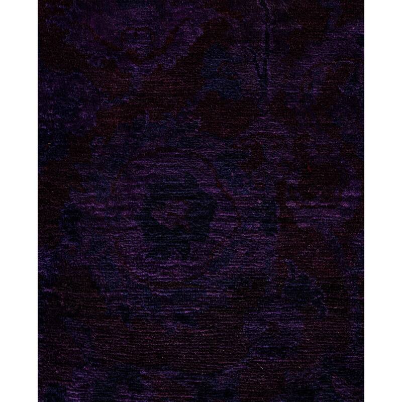 Overdyed One-of-a-Kind Hand-Knotted Area Rug - Purple - 3' 2" x 5' 3"
