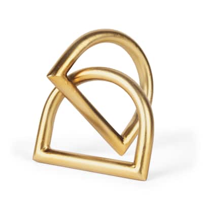 Locke Small Matte Gold Metal Decorative Object - 5.1L x 4.7W x 5.3H
