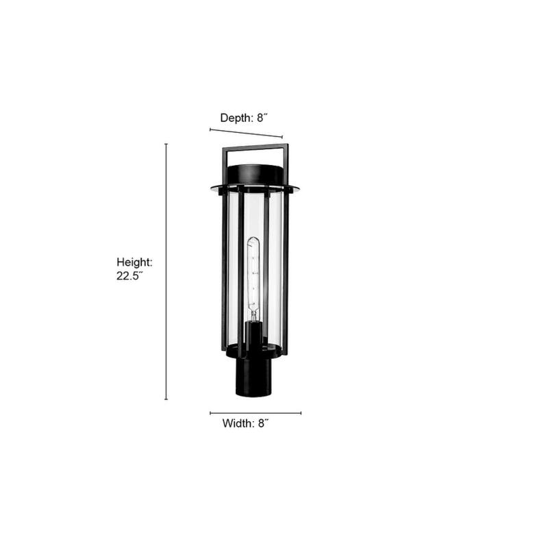 Millennium Lighting Russell 1 Light Outdoor Post Lantern in Powder Coat Black