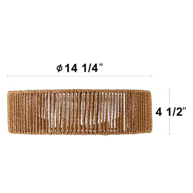 C Cattleya Integrated LED 3CCT Farmhouse Flush Mount Ceiling Light 3000K/4000K/5000K - Natural-Jute-Rope