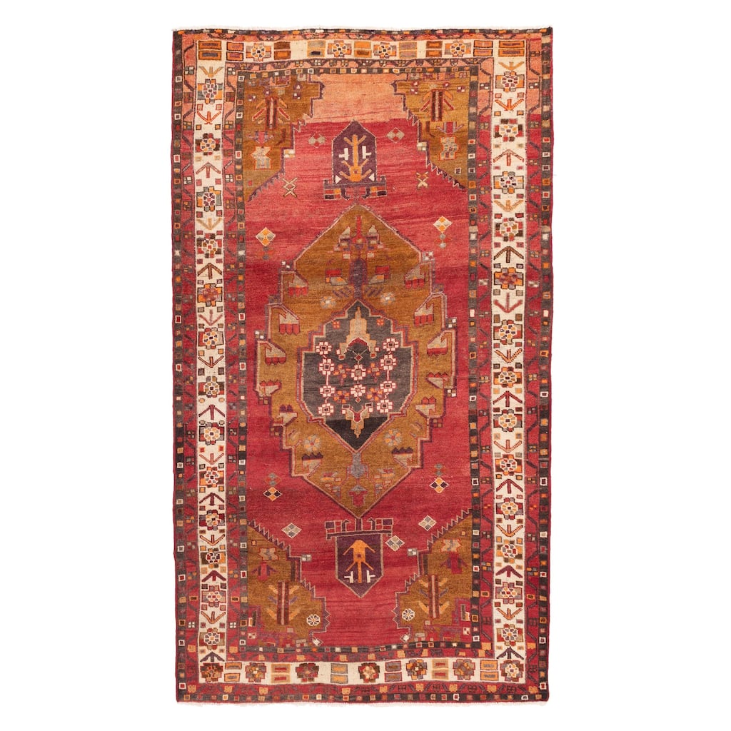 ECARPETGALLERY Hand-knotted Konya Anatolian Red Wool Rug - 5'1 x 9'5