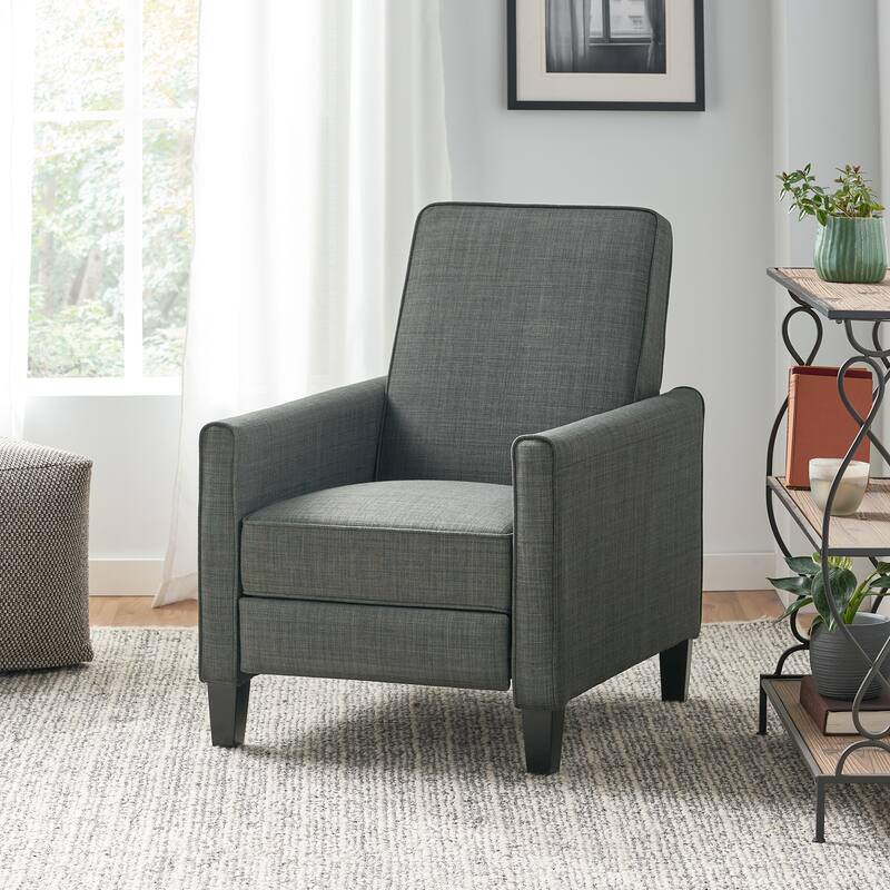 Roomfitters Fabric Push Back Chair for Elegant Home Decor, Navy Blue