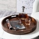 preview thumbnail 6 of 68, KINWELL Round Black Walnut Wood Serving Tray Ottoman Tray with Handles
