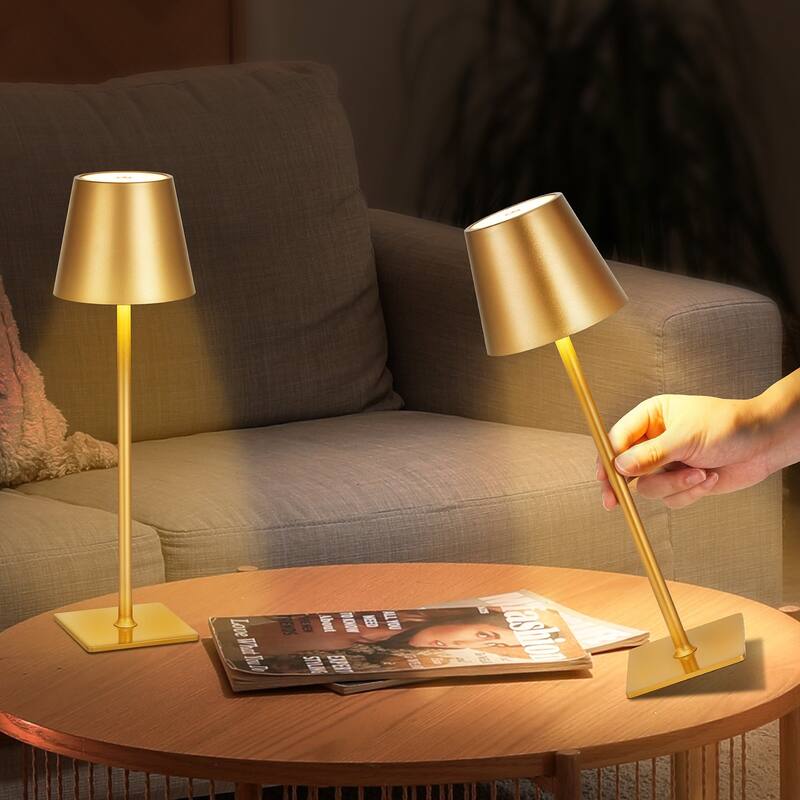 Portable Cordless Desk Lamp 2-Pack with Built-in Rechargeable Battery - 4.3 x 4.3 x 15 inch