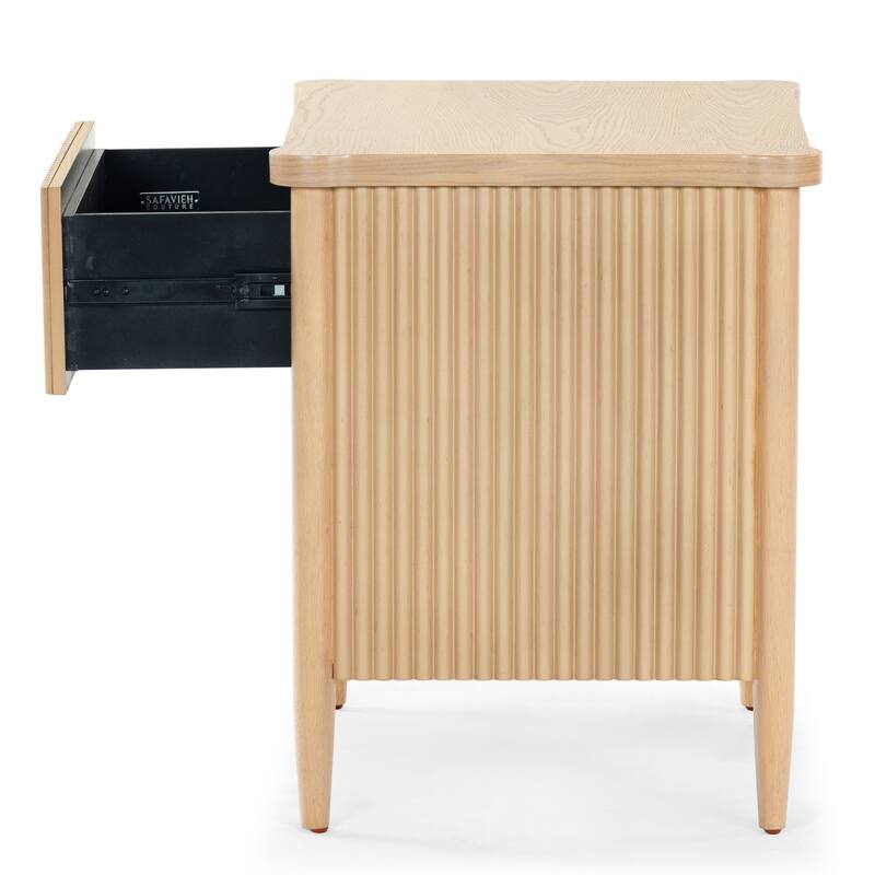 SAFAVIEH Couture Shelbie 1-Drawer Reeded Nightstand, Fully Assembled