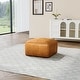 preview thumbnail 40 of 62, Elliot 22"/ 35"/ 43" W Modern Rectangular Genuine Leather Ottoman