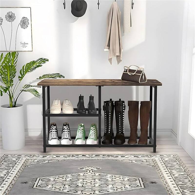 Shoe Rack Bench - 12"D x 31.5"W x 16.5"H