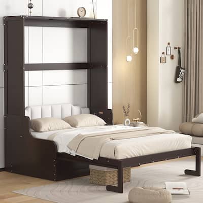 Modern Style Queen Size Multi-function Murphy Bed with Cushion for Bedroom