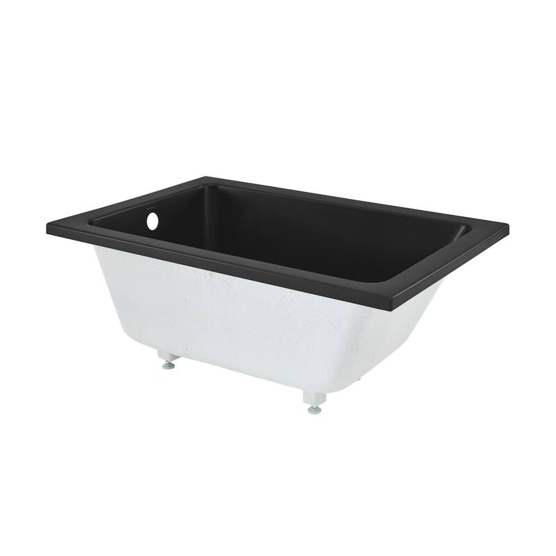 Swiss Madison SM-DB571 Voltaire 48" Drop In Acrylic Soaking Tub with - Matte Black