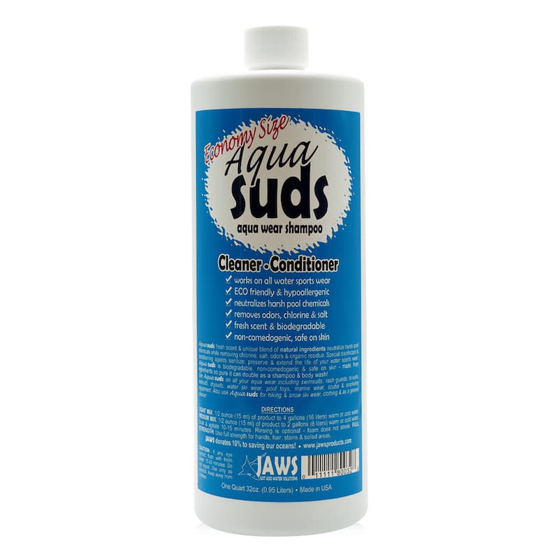 JAWS 32 oz. Aqua Suds Aqua Wear Shampoo for Water Sports and Gear - 32 oz.