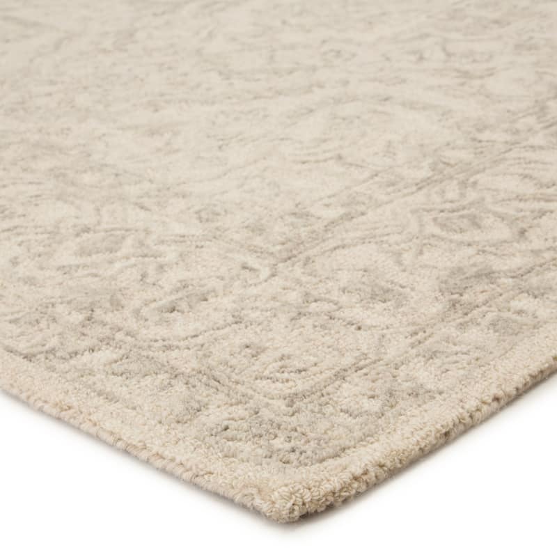 The Gray Barn Oigh Valley Handmade Medallion Light Grey and Cream Area Rug