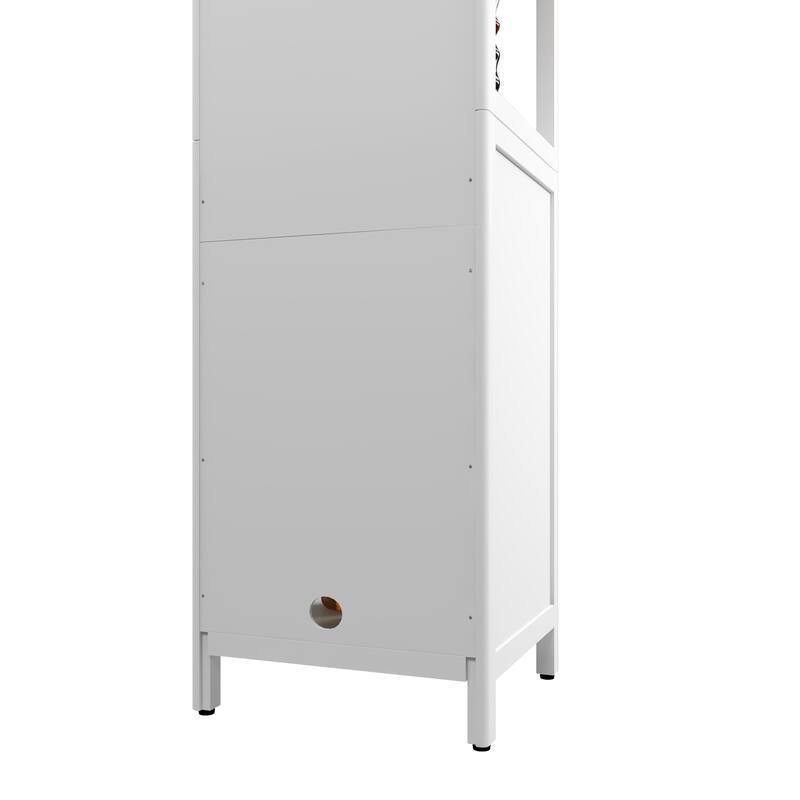 Large capacity multifunctional bamboo storage cabinet