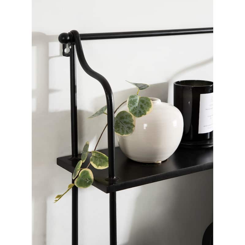 Kate and Laurel Walters Wood and Metal 3-tier Floating Shelf