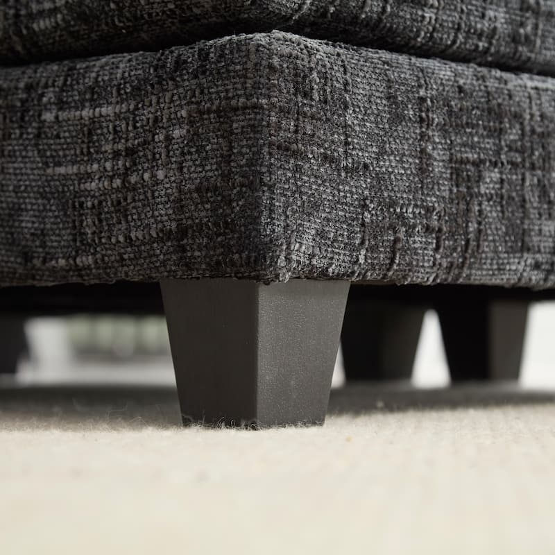 Chenille Fabric Loveseat Sofa Couch with 2 Ottomans and Side Pockets