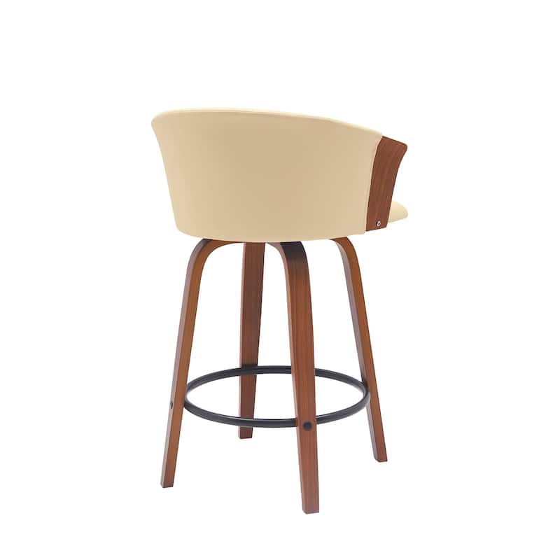 Diana Upholstered Wood Bar or Counter Height Swivel Stool