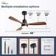 preview thumbnail 192 of 199, 42“/52"/60"/48" Noiseless Walnut Wood Ceiling Fan with Remote Control, Integrated Light Optional