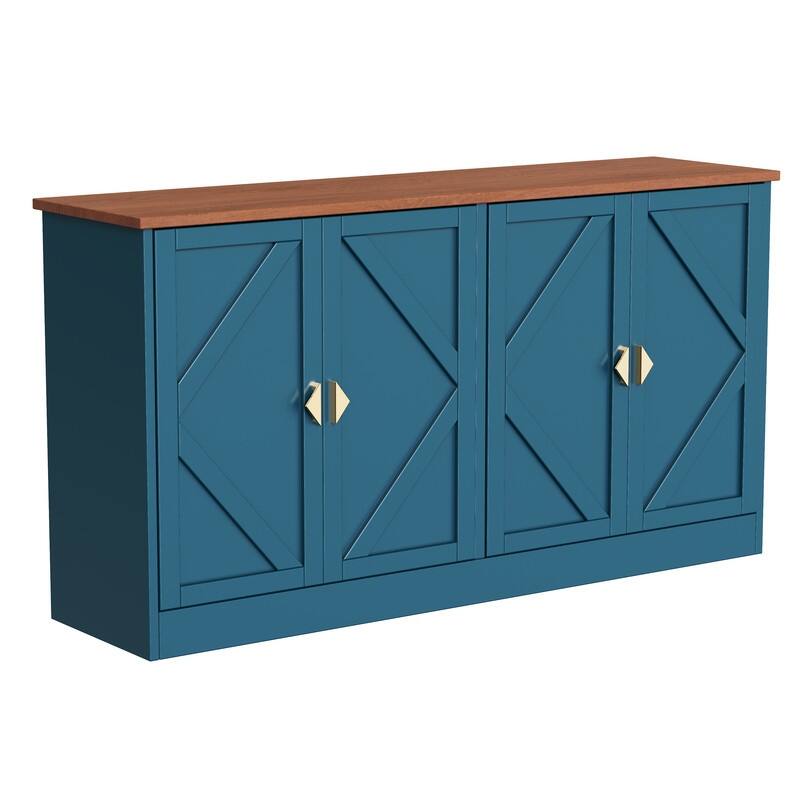 Modern Storage Cabinet Buffet with Line Design