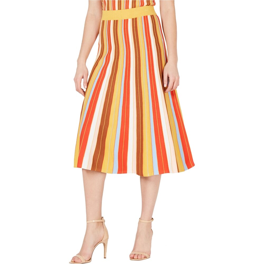 lucy paris rainbow pleated midi skirt