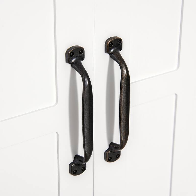 3-Tier Wood Bathroom Wall Cabinet with Adjustable Shelf and 2 Doors